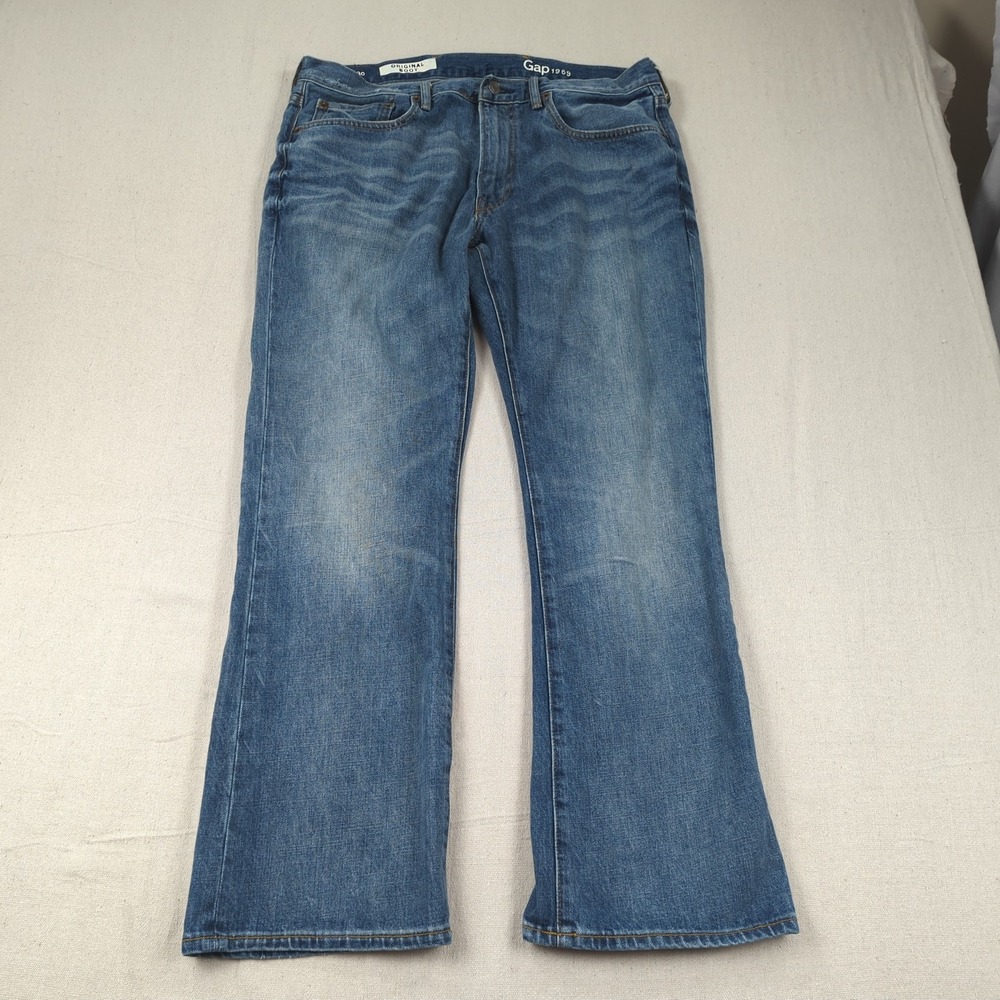 Gap 1969 Jeans Mens 36x30 Blue Original Boot Cut Western Cowboy Faded